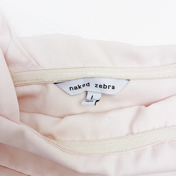 Naked Zebra Nude Pink Assymetrical Tank Top SZL - Picture 4 of 5